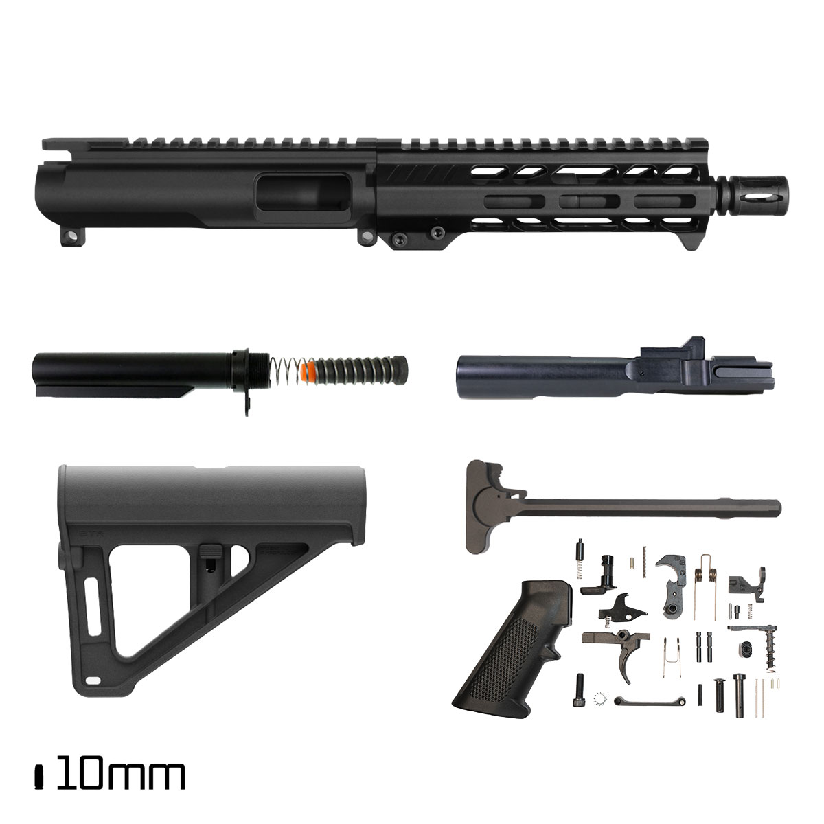 Davidson Defense Concord w/BTR Brace 7.5-inch 1:16 10MM AR-15 M-Lok Handguard Pistol Full Build Kit