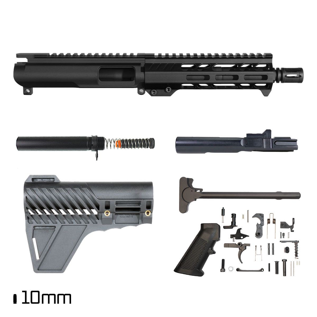 Davidson Defense Concord w/Gauntlet Arms Brace 7.5-inch 1:16 10MM AR-15 M-Lok Pistol Full Build Kit