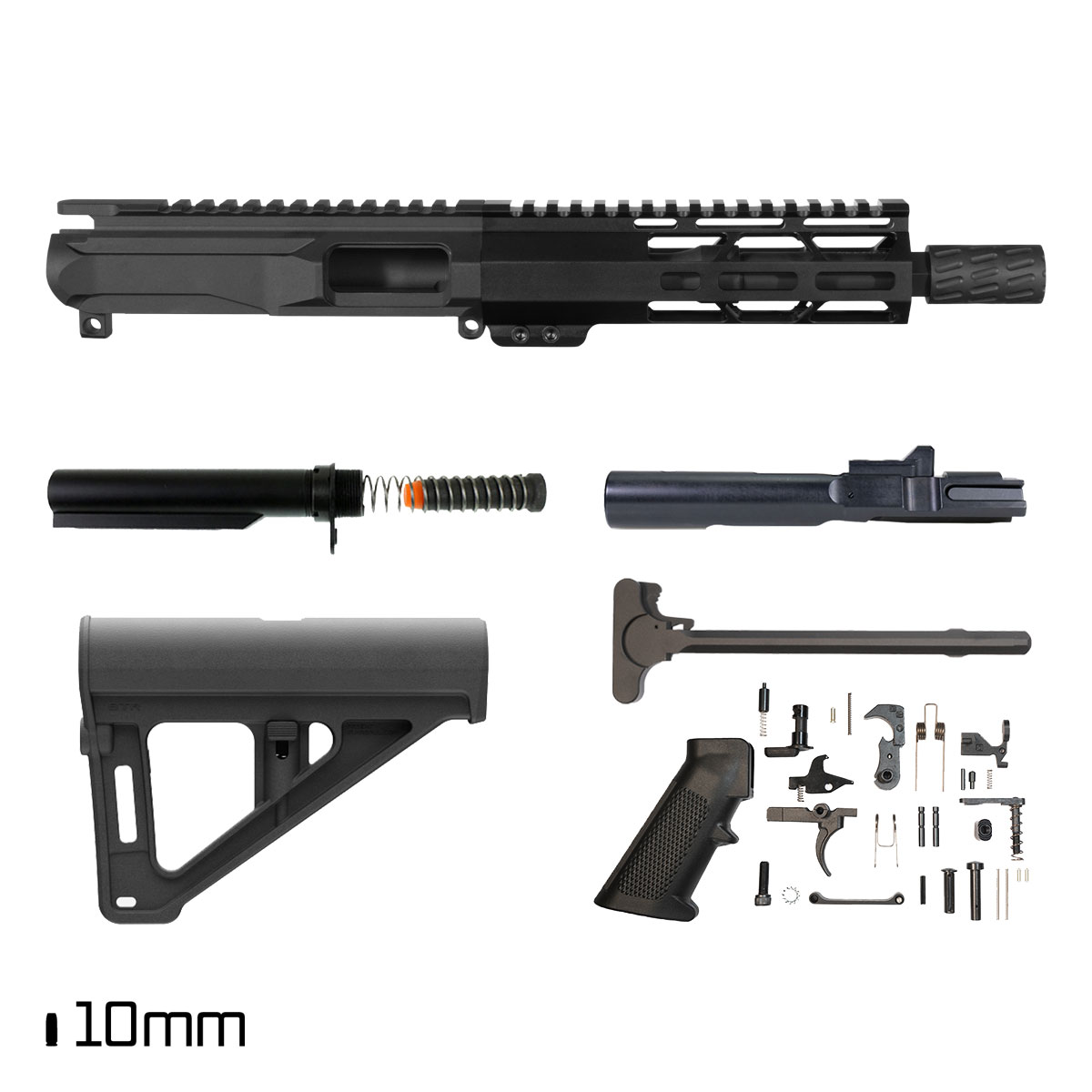 Davidson Defense Lawman's Word w/BTR Brace 7.5-inch 1:16 10MM AR-15 M-Lok Handguard Pistol Full Build Kit