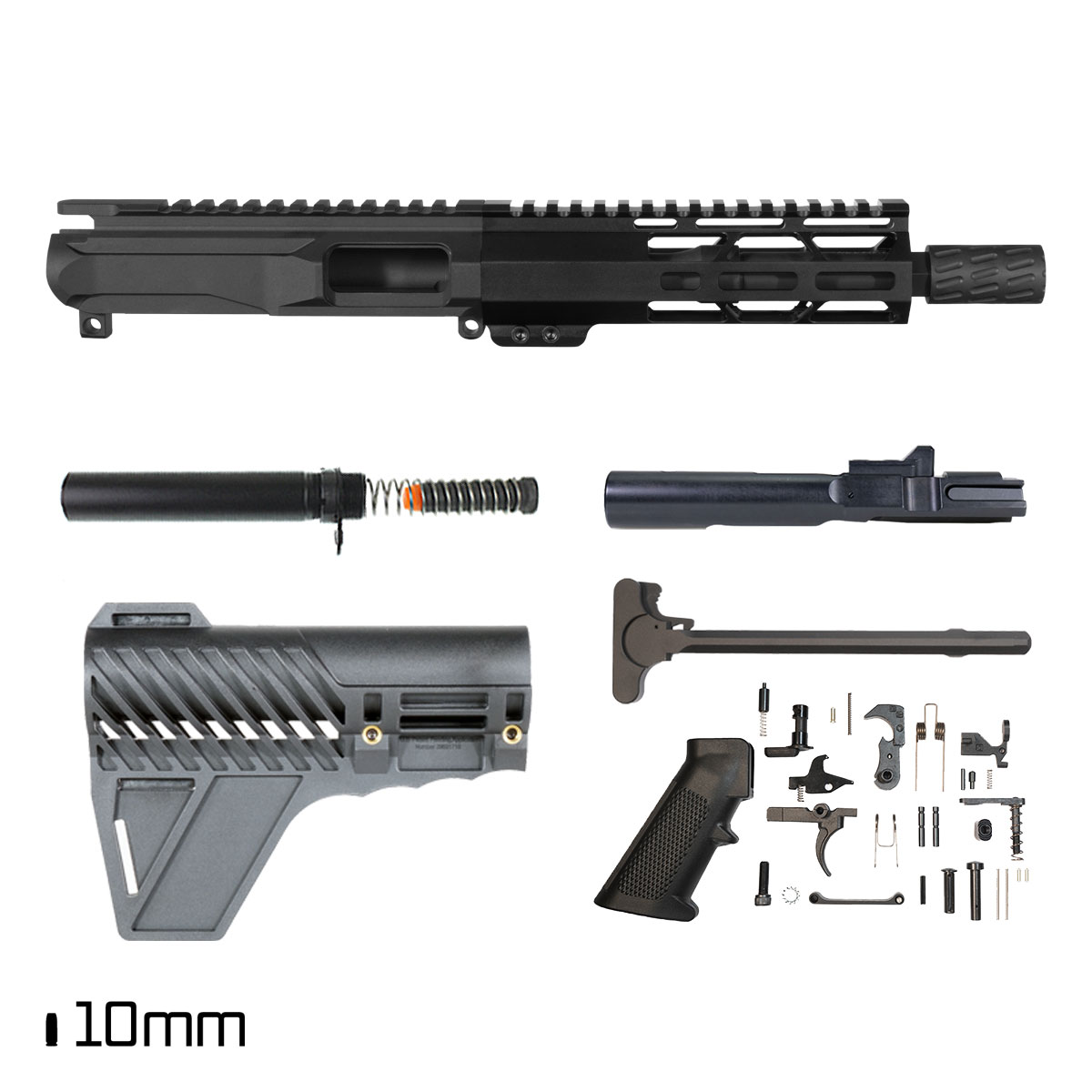 Davidson Defense Lawman's Word w/Gauntlet Arms Brace 7.5-inch 1:16 10MM AR-15 M-Lok Pistol Full Build Kit