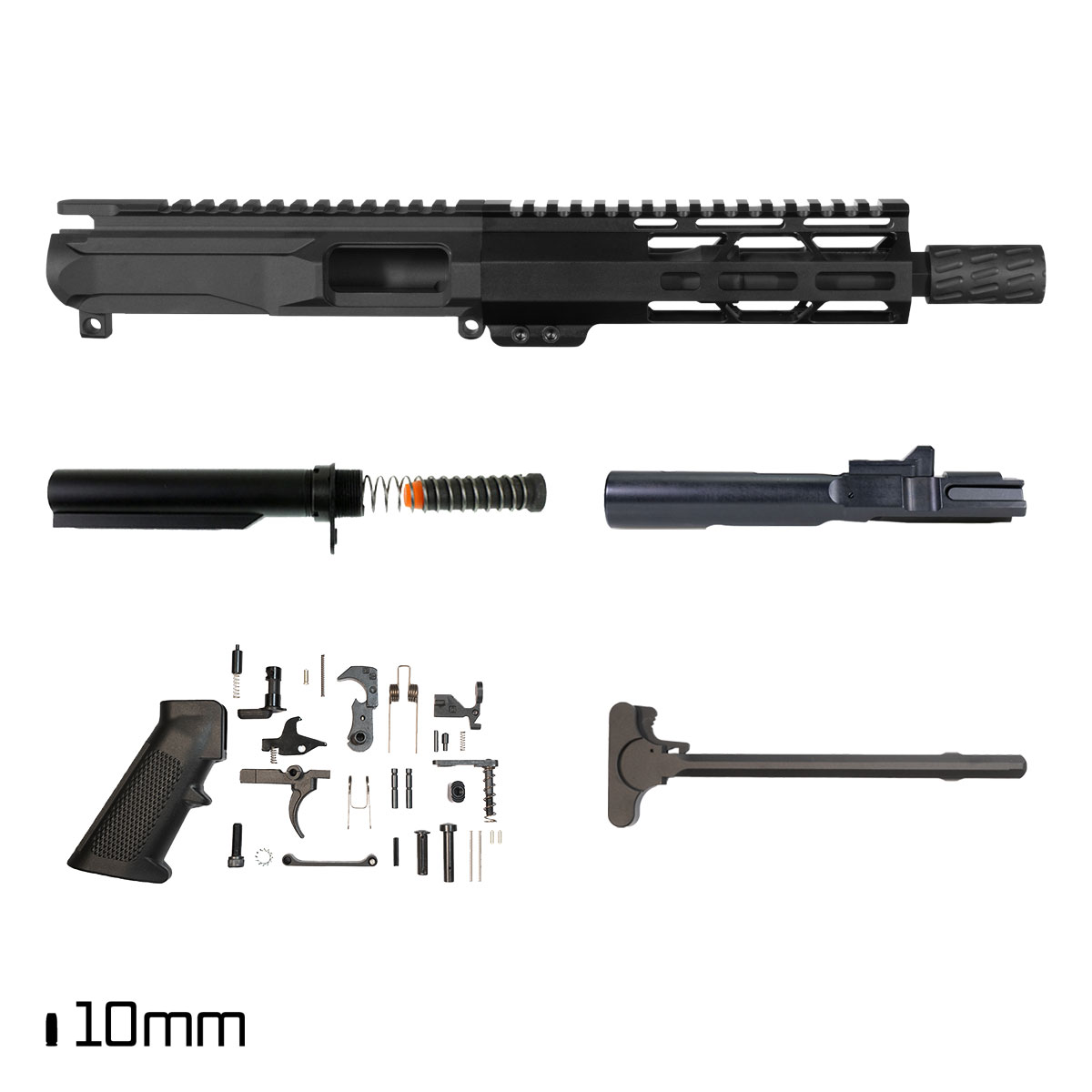 Davidson Defense Lawman's Word SBR Ready 7.5-inch 1:16 10MM AR-15 M-Lok Handguard Pistol Full Build Kit