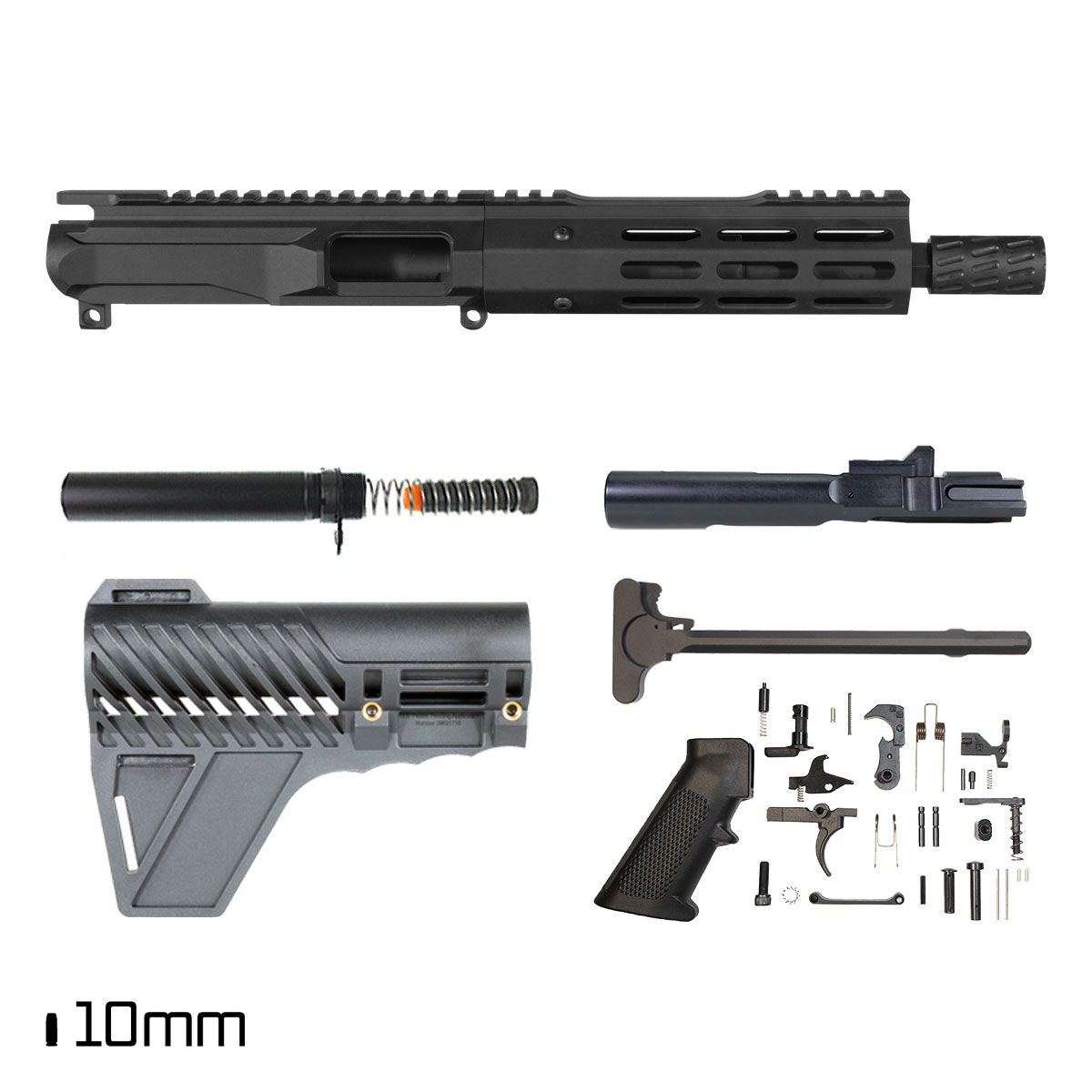 Davidson Defense Tendon w/Gauntlet Arms Brace 7.5-inch 1:16 10MM AR-15 M-Lok Pistol Full Build Kit
