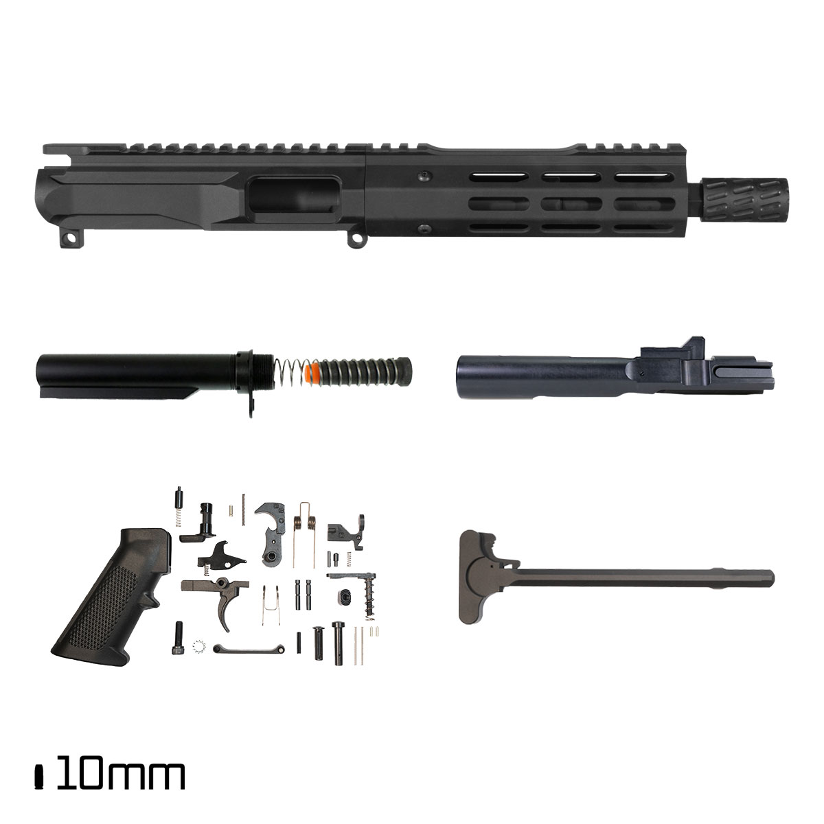 Davidson Defense Tendon SBR Ready 7.5-inch 1:16 10MM AR-15 M-Lok Handguard Pistol Full Build Kit