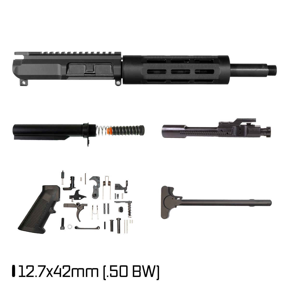 Davidson Defense Dire Wolf SBR Ready 10.5-inch Pistol-Gas 1:20 12.7X42 AR-15 M-Lok Pistol Full Build Kit, Suppressor Ready