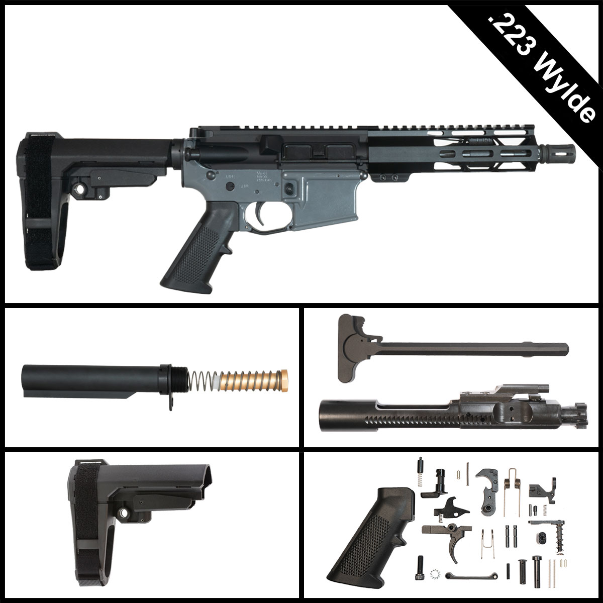 Davidson Defense Ravencall w/SBA3 Brace 7.5-inch AR-15 .223 Wylde Pistol Full Build Kit