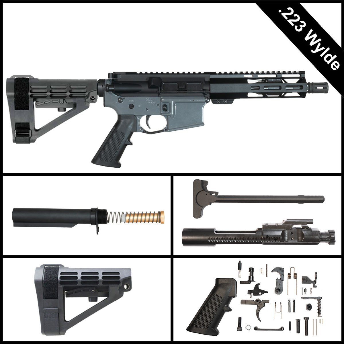 Davidson Defense Ravencall w/SBA4 Brace 7.5-inch AR-15 .223 Wylde Pistol Full Build Kit