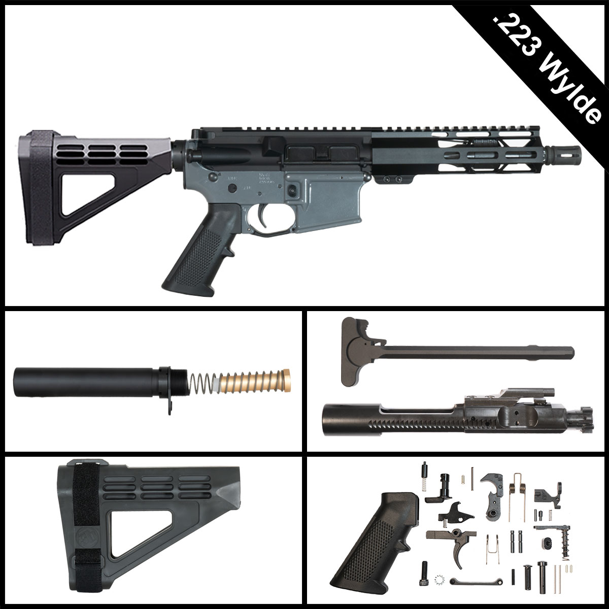 Davidson Defense Ravencall w/SBM4 Brace 7.5-inch AR-15 .223 Wylde Pistol Full Build Kit