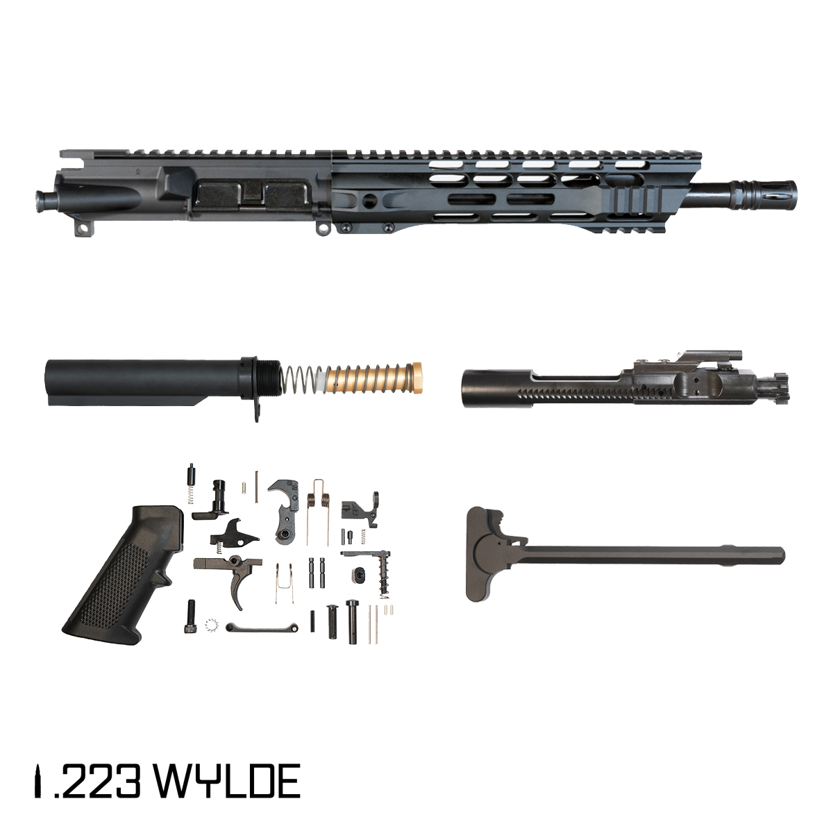Davidson Defense Wylde Card 11.5-inch Carbine-Gas 1:8 .223 Wylde AR-15 Freefloat M-Lok Handguard Pistol Full Build Kit, SBR Ready