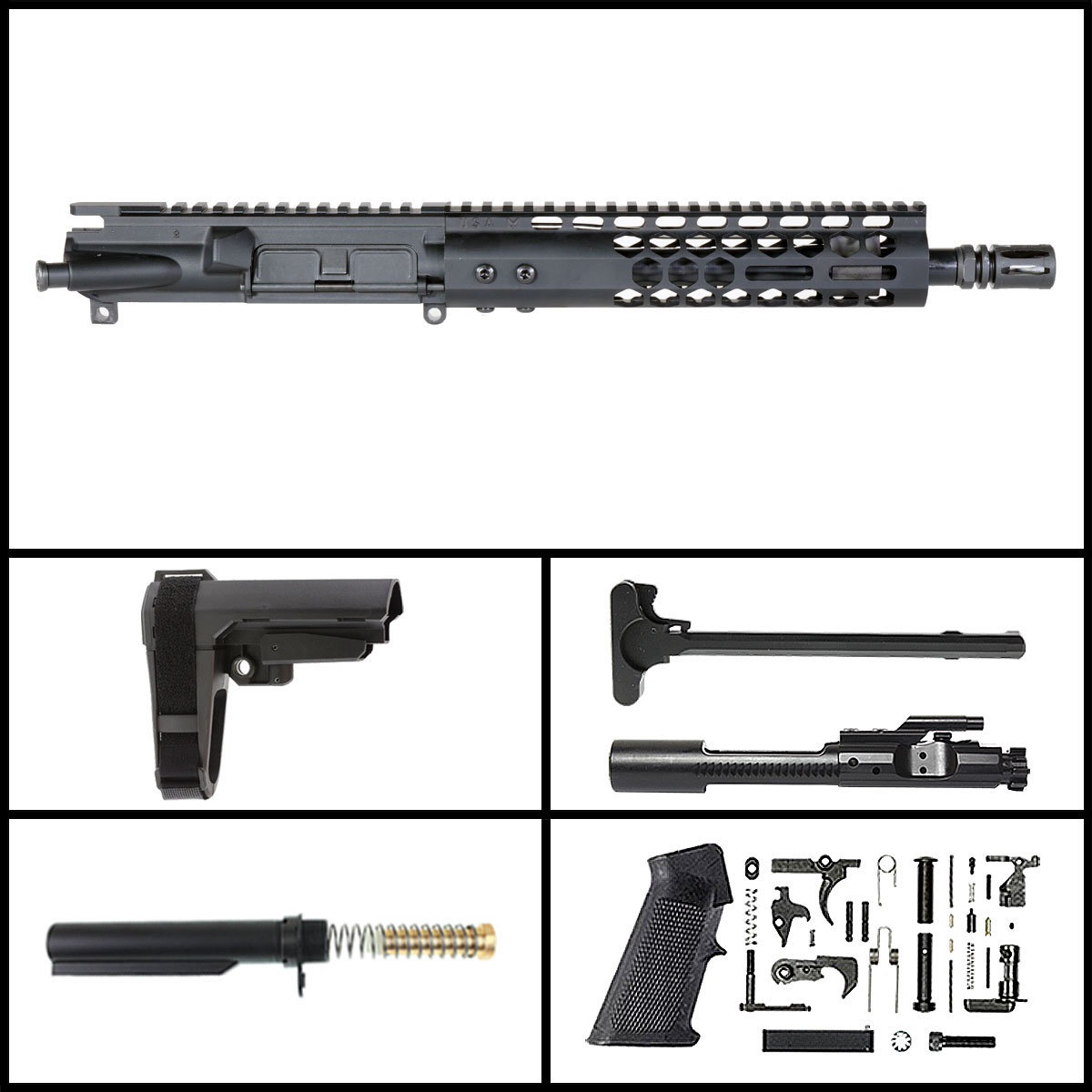 Davidson Defense 'Halcyon's Special w/ SBA3' 10.5-inch AR-15 7.62x39 Phosphate Pistol Full Build Kit
