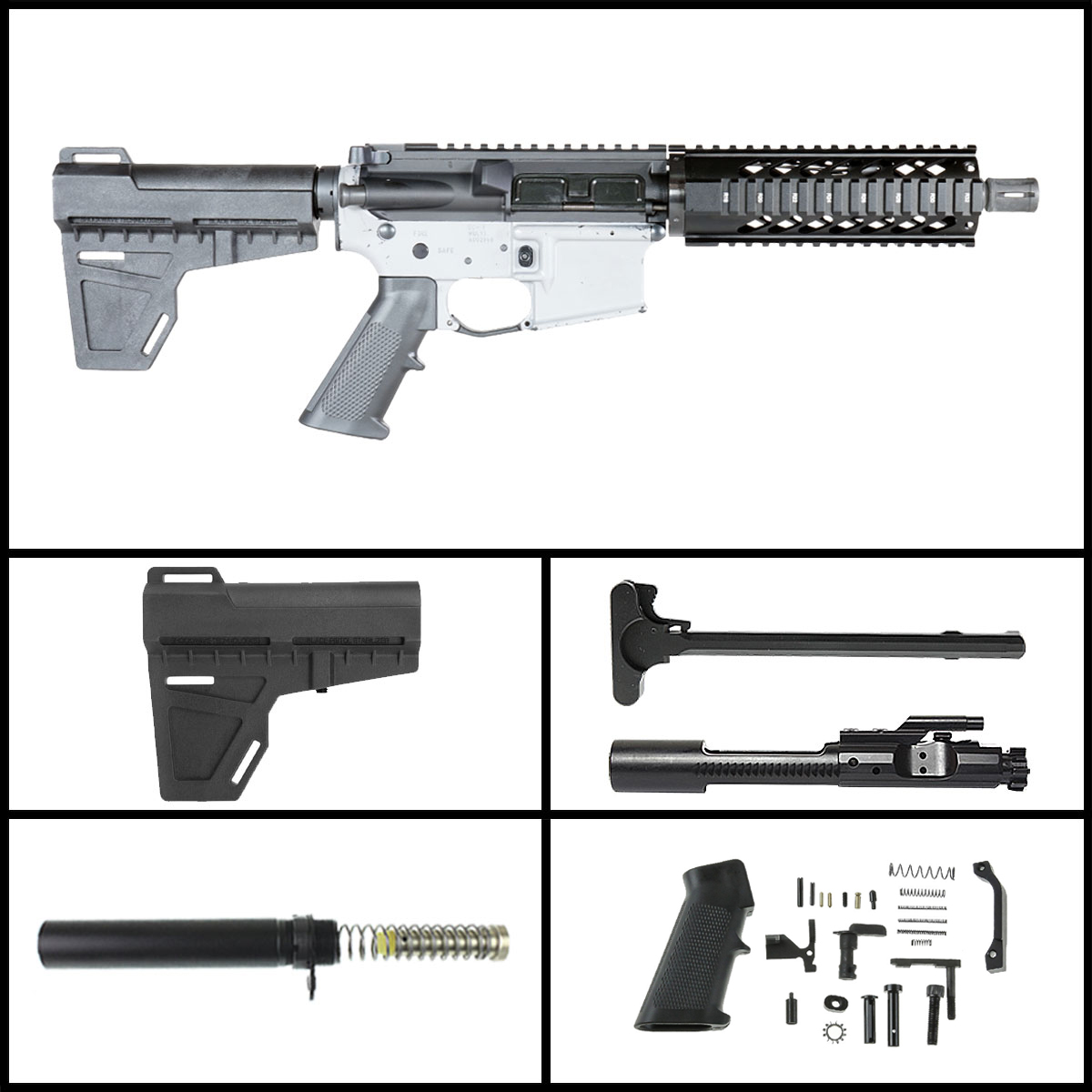 Davidson Defense 'Tumbleweed in .223 w/KAK Brace' 7.5-inch AR-15 .223 Wylde Nitride Pistol Drop in Trigger Ready Full Build Kit