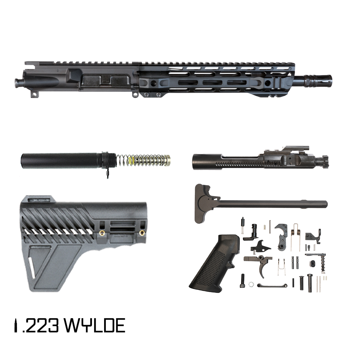 David Defense Vilox w/Gauntlet Arms Brace 11.5-inch Carbine-Gas 1:8 .223 Wylde AR-15 Freefloat M-Lok Handguard Pistol Full Build Kit