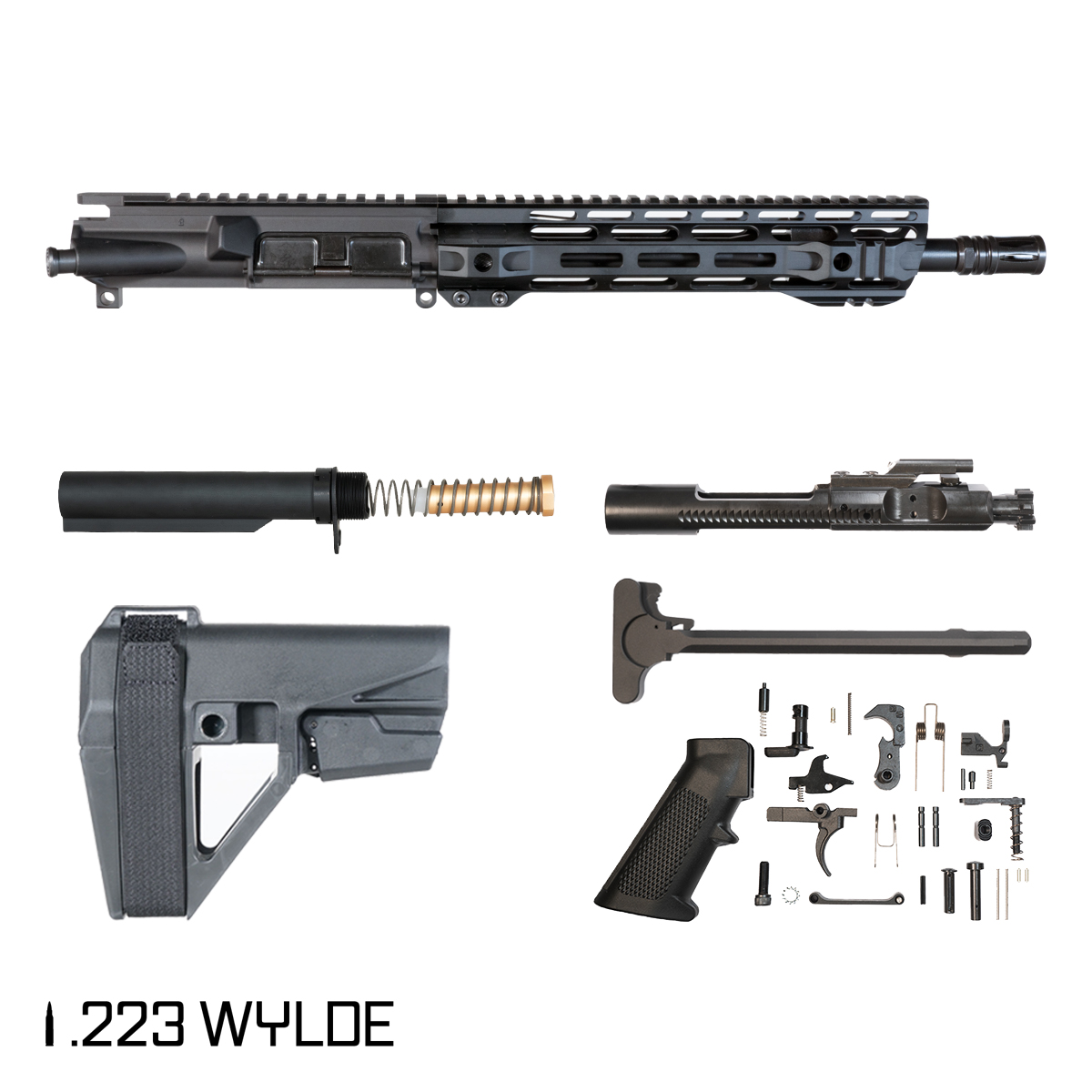 Davidson Defense Vilox w/SBA5 Brace 11.5-inch Carbine-Gas 1:8 .223 Wylde AR-15 Freefloat M-Lok Handguard Pistol Full Build Kit