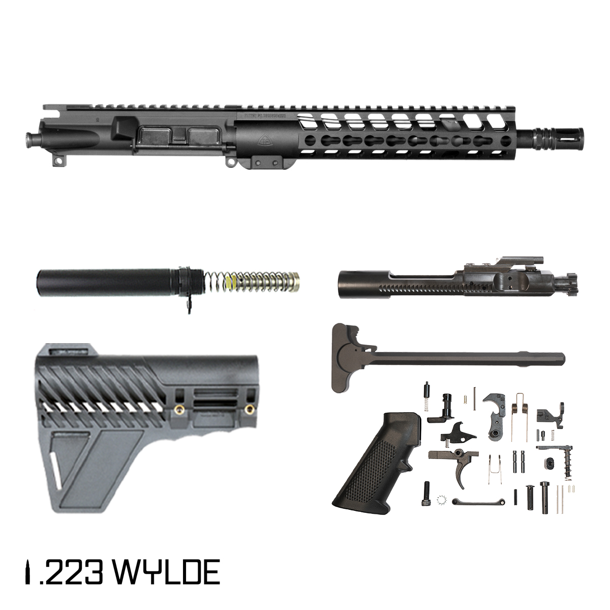 Davidson Defense Warden w/Gauntlet Arms Brace 11.5-inch Carbine-Gas 1:8 .223 Wylde AR-15 Freefloat Keymod Handguard Pistol Full Build Kit