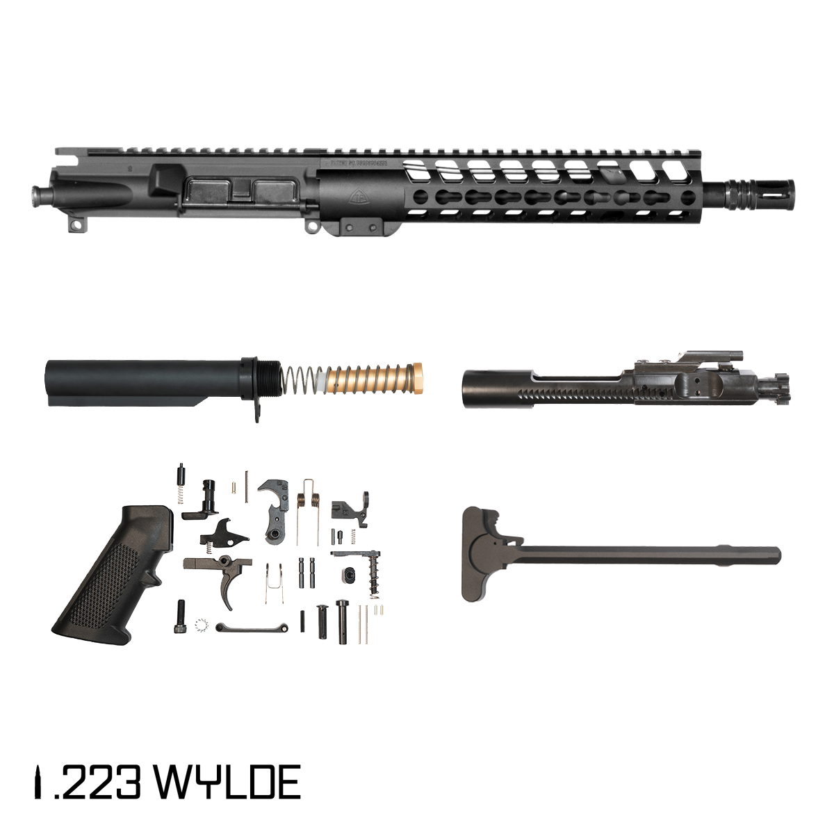 Davidson Defense Warden 11.5-inch Carbine-Gas 1:8 .223 Wylde AR-15 Freefloat Keymod Handguard Pistol Full Build Kit, SBR Ready