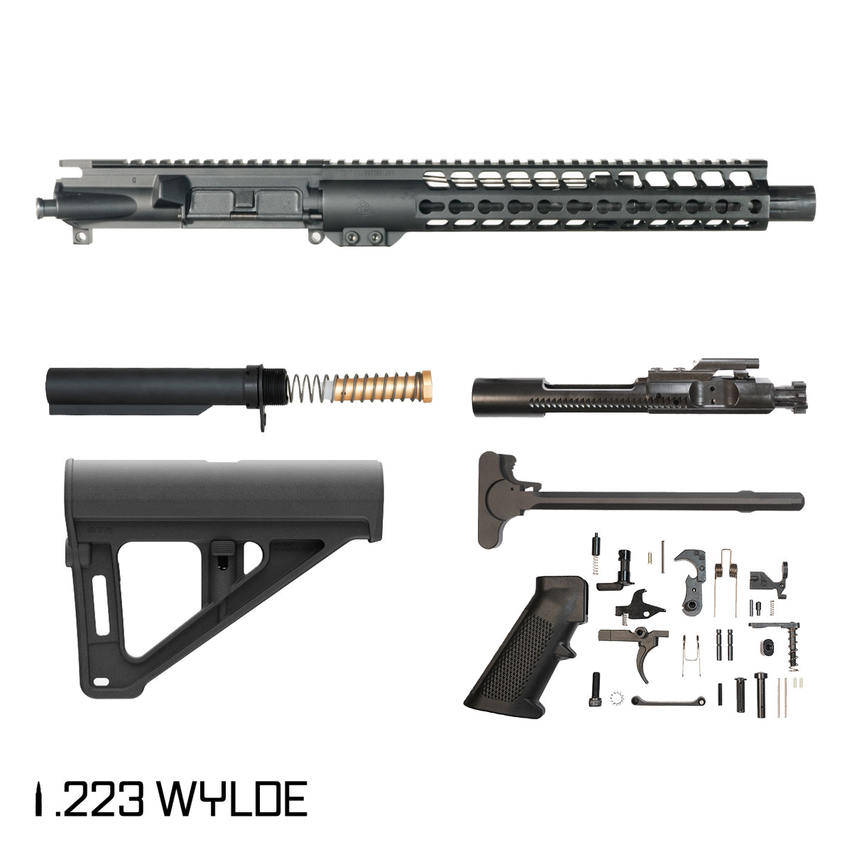 Davidson Defense Warden w/Magpul BTR Brace 11.5-inch Carbine-Gas 1:8 .223 Wylde AR-15 Freefloat Keymod Handguard Pistol Full Build Kit