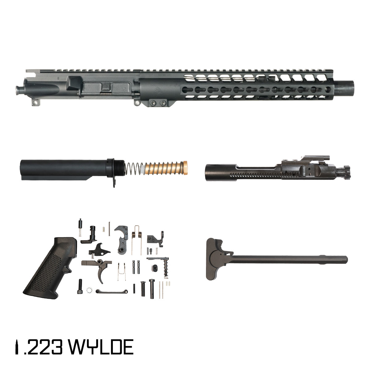 Davidson Defense Warden 11.5-inch Carbine-Gas 1:8 .223 Wylde AR-15 Freefloat Keymod Handguard Pistol Full Build Kit, SBR Ready