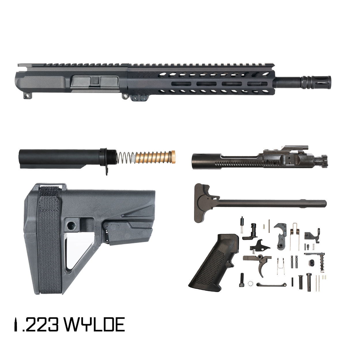 Davidson Defense Cutlass w/SBA5 Brace 11.5-inch Carbine-Gas 1:8 .223 Wylde AR-15 Freefloat M-Lok Handguard Pistol Full Build Kit