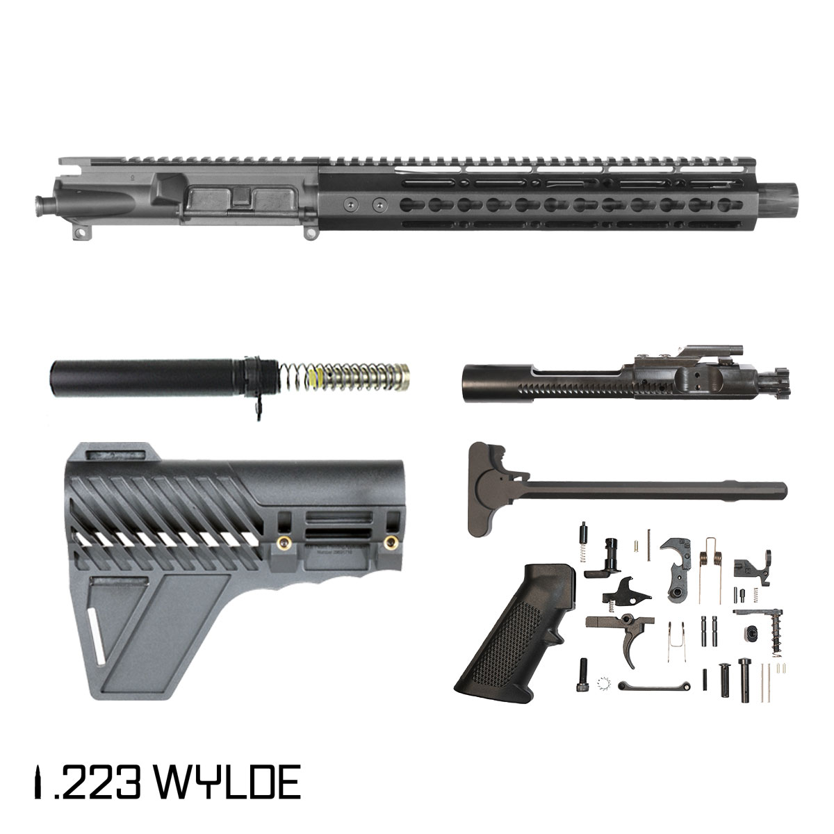 Davidson Defense Warden Duty w/Gauntlet Arms Brace 11.5-inch Carbine-Gas 1:8 .223 Wylde AR-15 Freefloat Keymod Handguard Pistol Full Build Kit