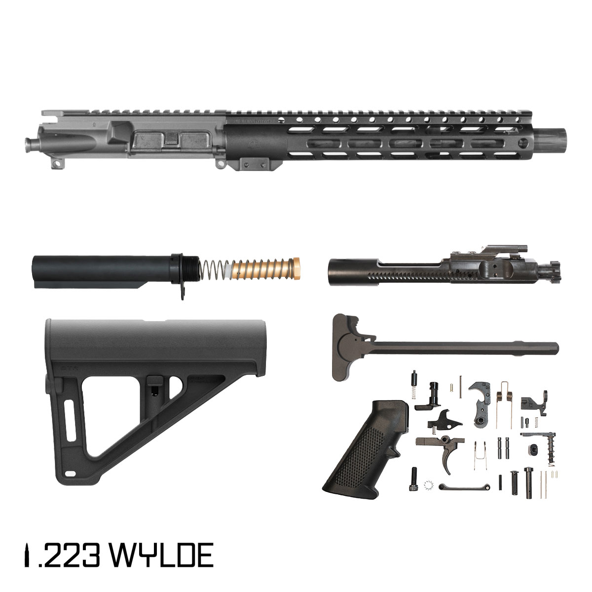 Davidson Defense Stalwart w/Magpul BTR Brace 11.5-inch Carbine-Gas 1:8 .223 Wylde AR-15 Freefloat M-Lok Handguard Pistol Full Build Kit
