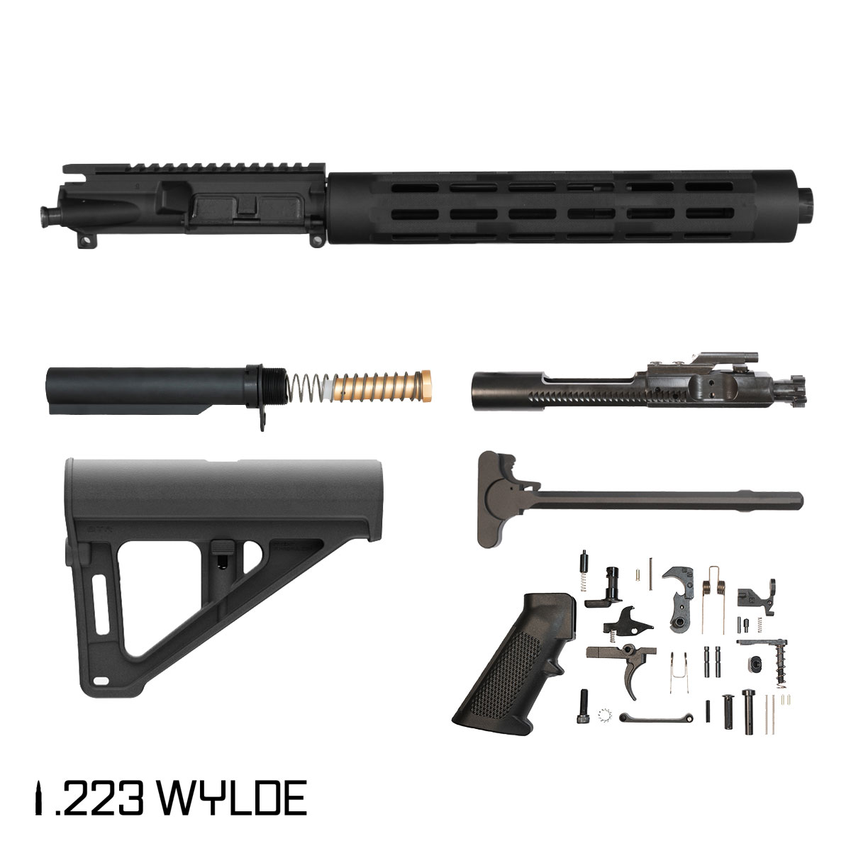 Davidson Defense Harbinger w/Magpul BTR Brace 11.5-inch Carbine-Gas 1:8 .223 Wylde AR-15 Freefloat Tubular M-Lok Handguard Pistol Full Build Kit