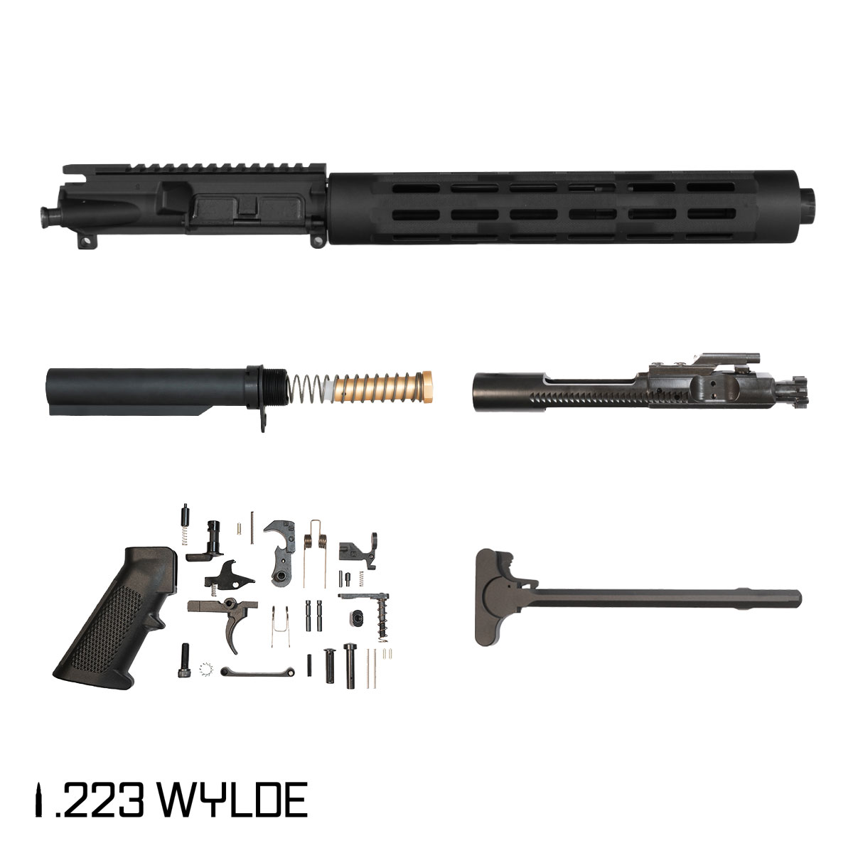 Davidson Defense Harbinger 11.5-inch Carbine-Gas 1:8 .223 Wylde AR-15 Freefloat Tubular M-Lok Handguard Pistol Full Build Kit, SBR Ready