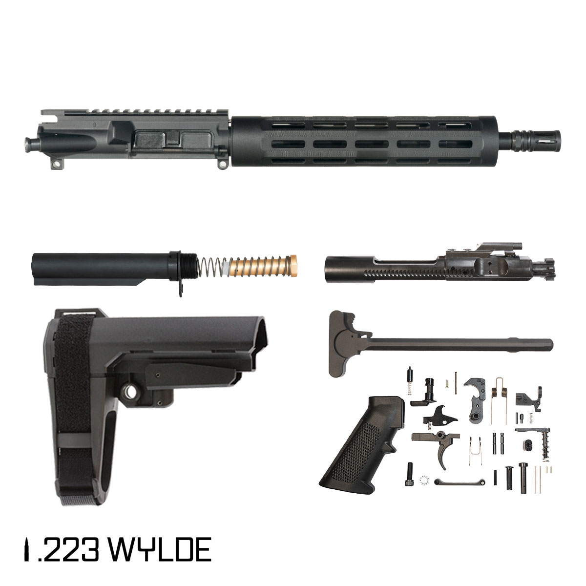 Davidson Defense Ballista w/SBA3 Brace 11.5-inch Carbine-Gas 1:8 .223 Wylde AR-15 Freefloat Tubular M-Lok Handguard Pistol Full Build Kit