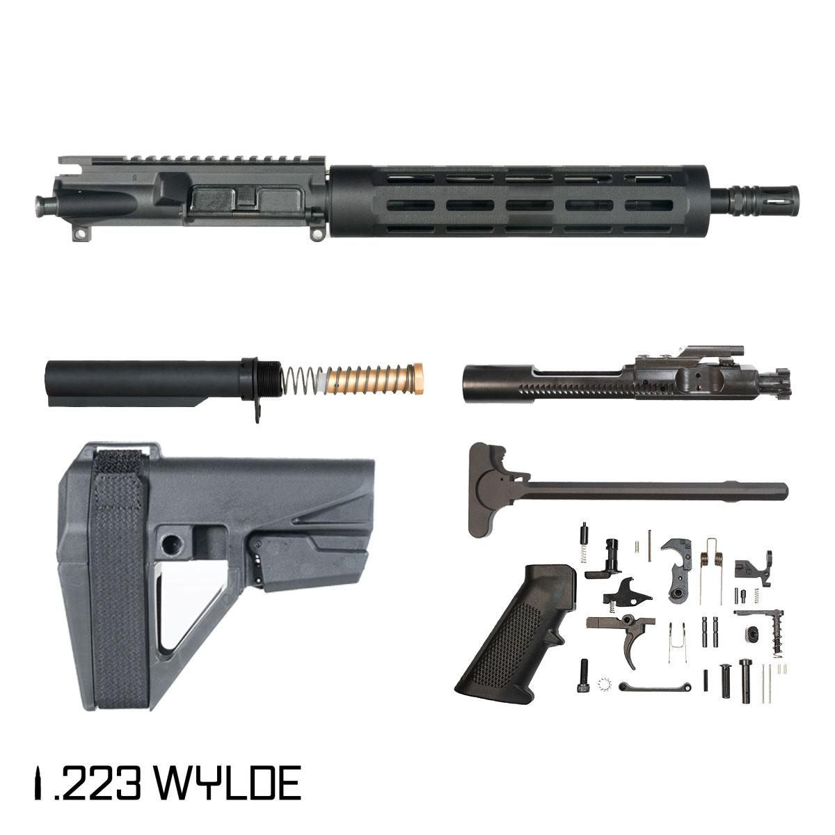 Davidson Defense Ballista w/SBA5 Brace 11.5-inch Carbine-Gas 1:8 .223 Wylde AR-15 Freefloat Tubular M-Lok Handguard Pistol Full Build Kit