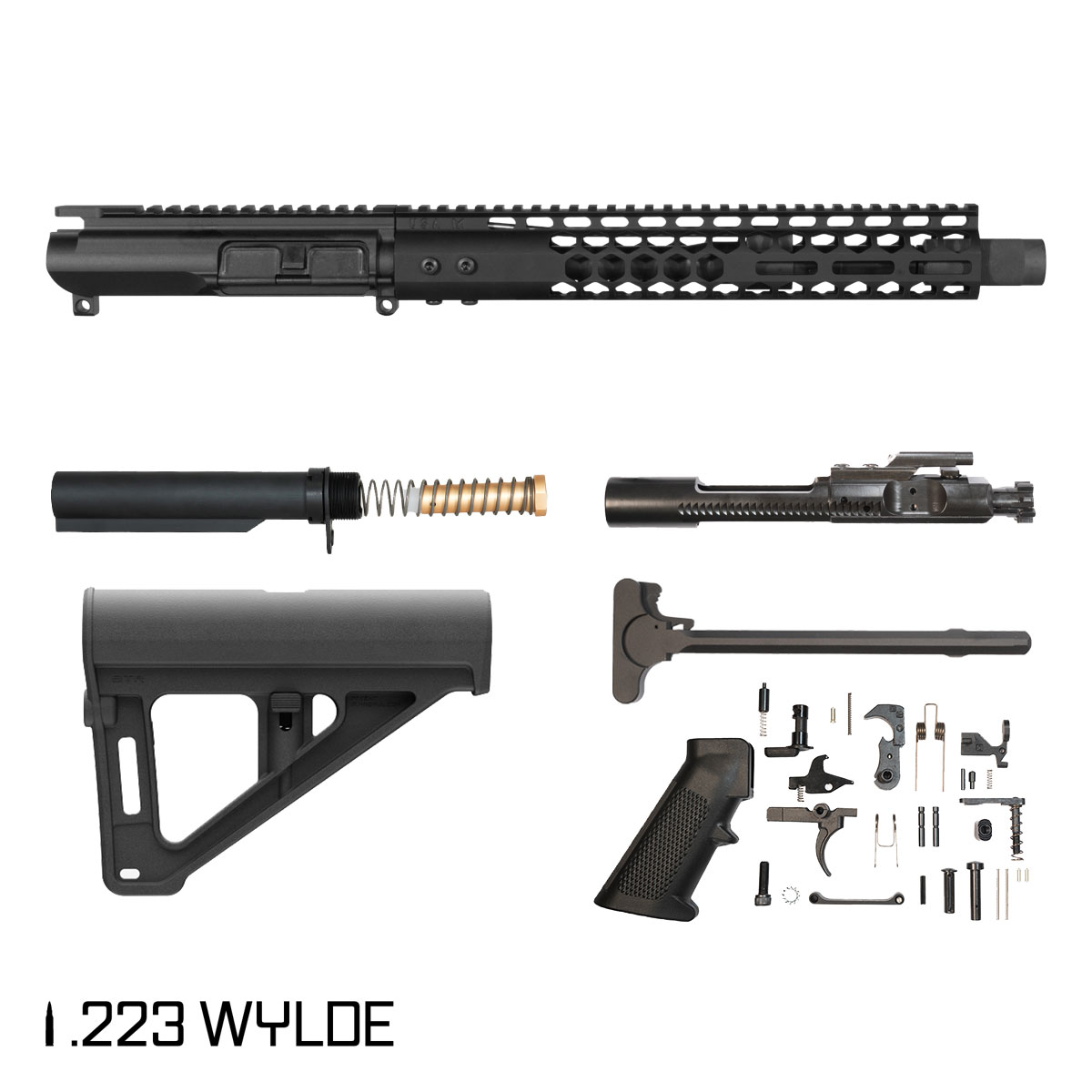 Davidson Defense Shorebound w/BTR Brace 11.5-inch Carbine-Gas 1:8 223 Wylde AR-15 M-Lok Handguard Pistol Full Build Kit