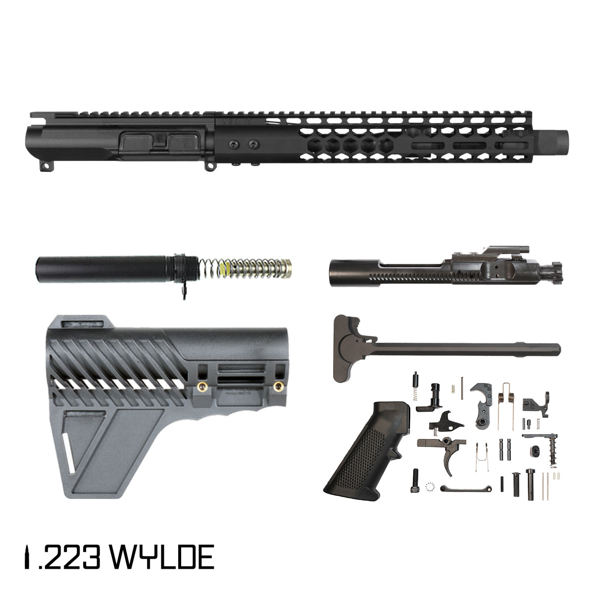 Davidson Defense Shorebound w/Gauntlet Arms Brace 11.5-inch Carbine-Gas 1:8 223 Wylde AR-15 M-Lok Handguard Pistol Full Build Kit