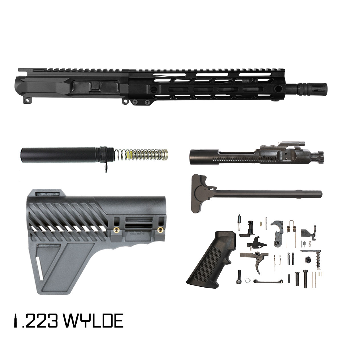 Davidson Defense Ice Pick w/Gauntlet Arms Brace 11.5-inch Carbine-Gas 1:8 223 Wylde AR-15 M-Lok Pistol Full Build Kit