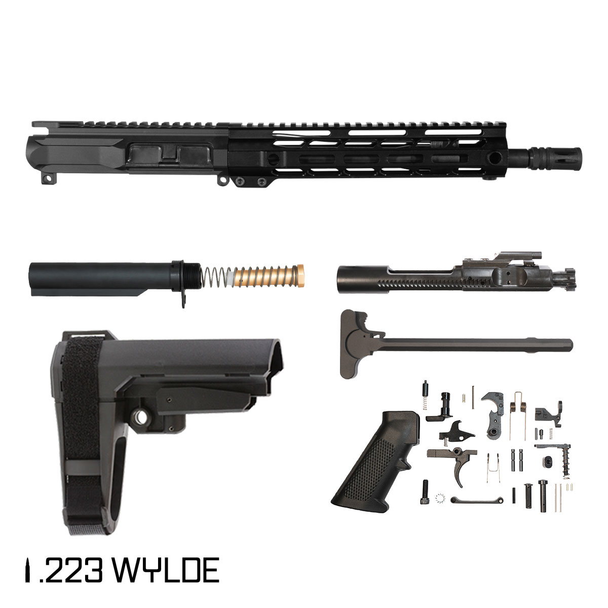 Davidson Defense Ice Pick w/SBA3 Brace 11.5-inch Carbine-Gas 1:8 223 Wylde AR-15 M-Lok Pistol Full Build Kit