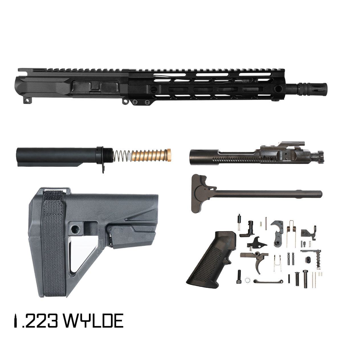Davidson Defense Ice Pick w/SBA5 Brace 11.5-inch Carbine-Gas 1:8 223 Wylde AR-15 M-Lok Pistol Full Build Kit
