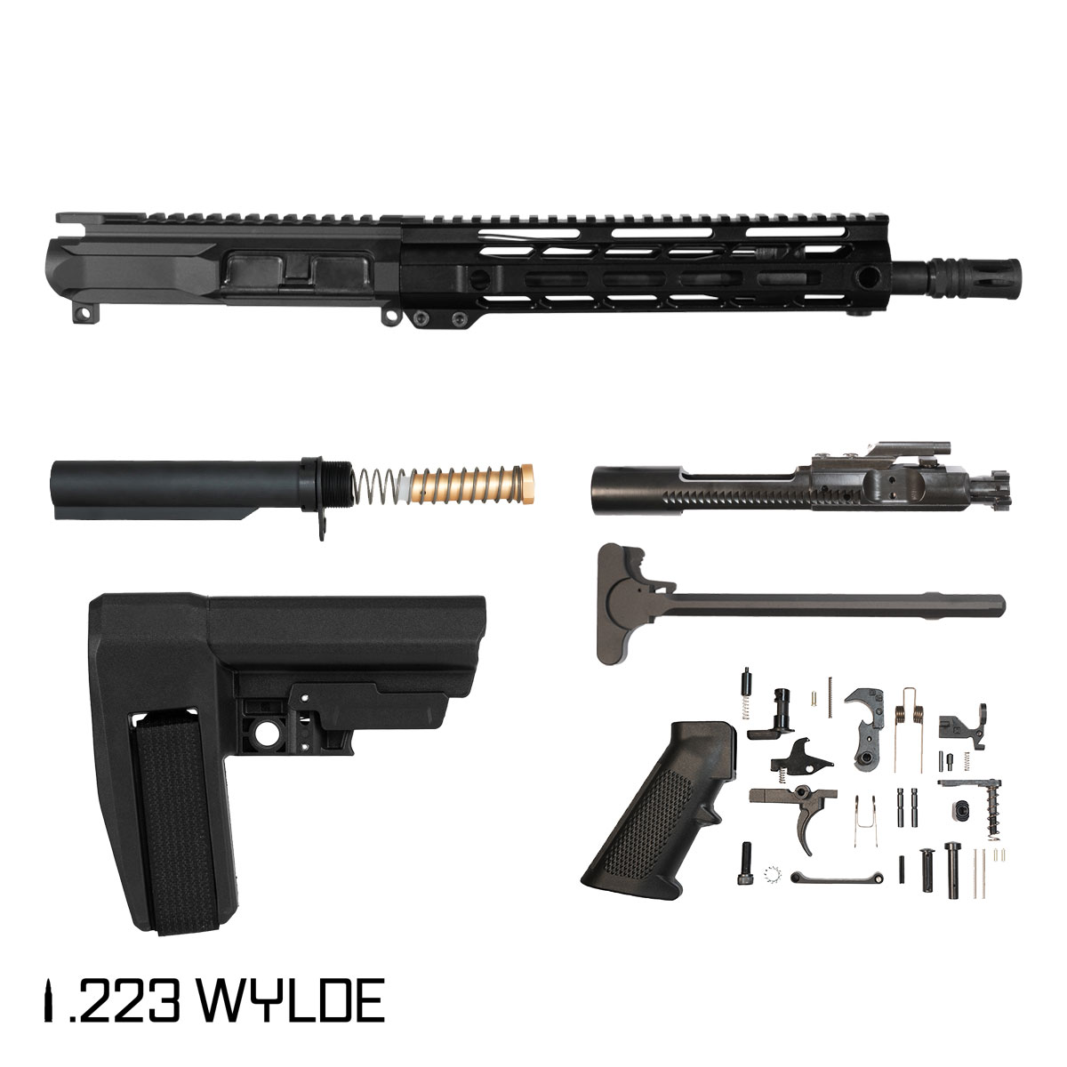 Davidson Defense Ice Pick w/SBA6 Brace 11.5-inch Carbine-Gas 1:8 223 Wylde AR-15 M-Lok Pistol Full Build Kit
