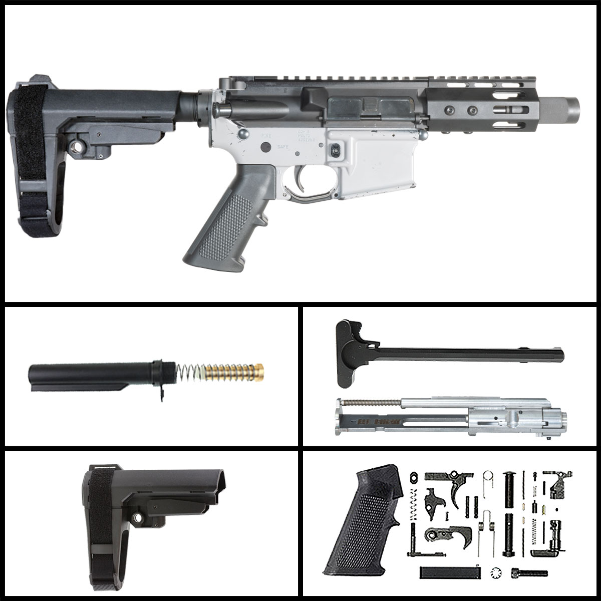 Davidson Defense Gamekeeper w/SBA3 Brace 4.5-inch AR-15 .22 LR Pistol Full Build Kit