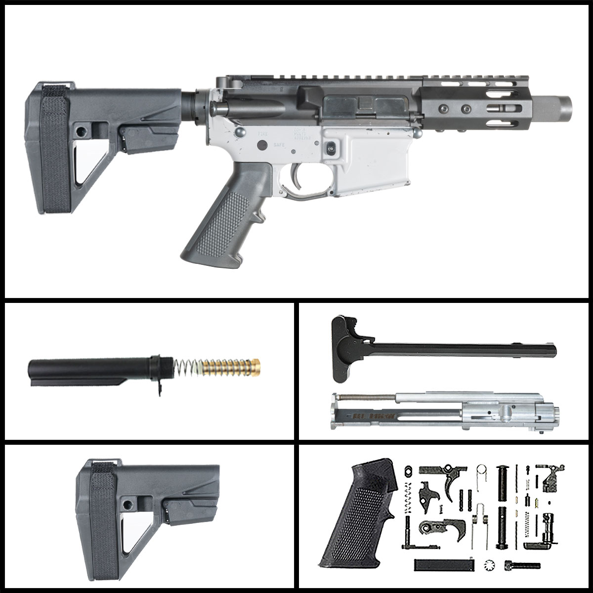 Davidson Defense Gamekeeper w/SBA5 Brace 4.5-inch AR-15 .22 LR Pistol Full Build Kit