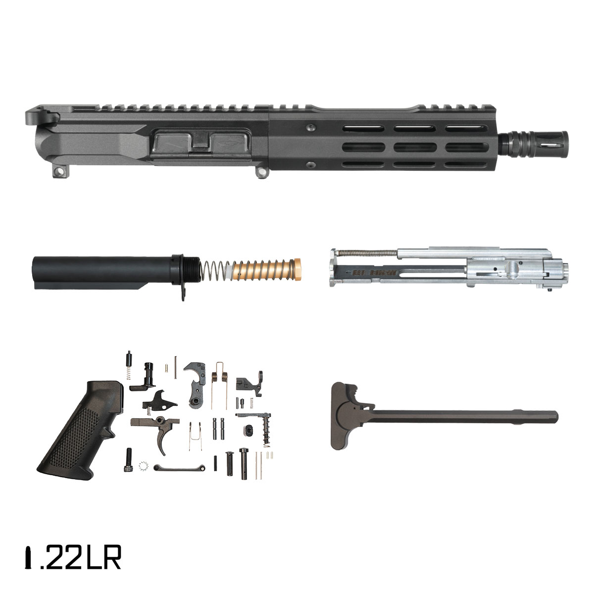 Davidson Defense Ronin Competiton 9-inch .22 LR AR-15 Freefloat M-Lok Handguard Pistol Full Build Kit, SBR Ready