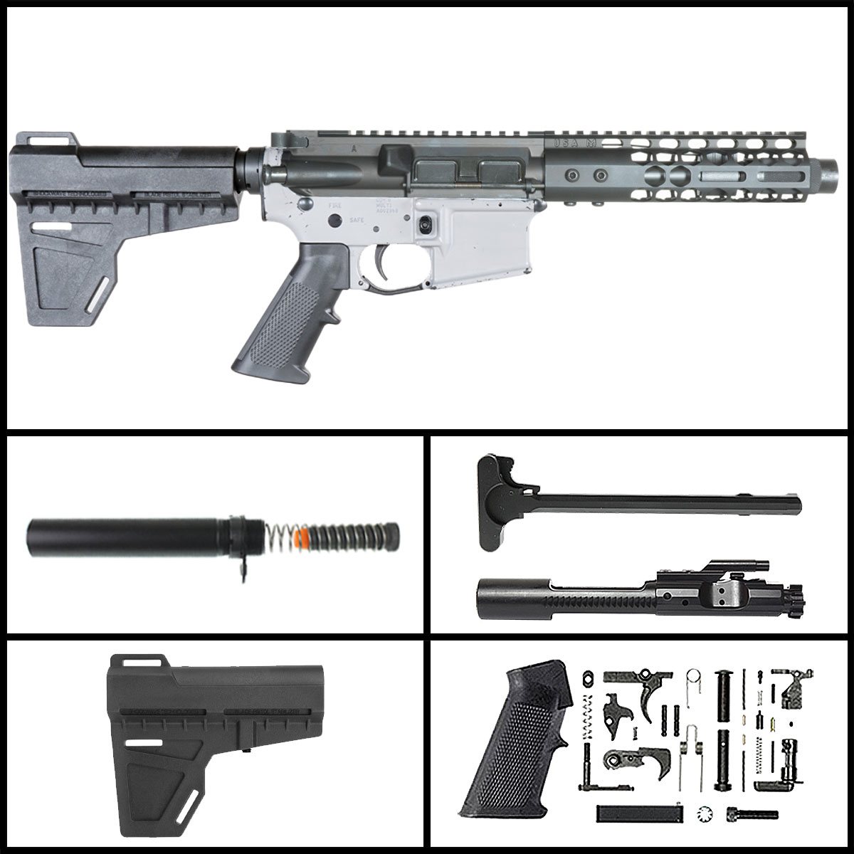 Davidson Defense The Rattler w/KAK Brace 6-inch AR-15 .300 BLK Pistol Full Build Kit