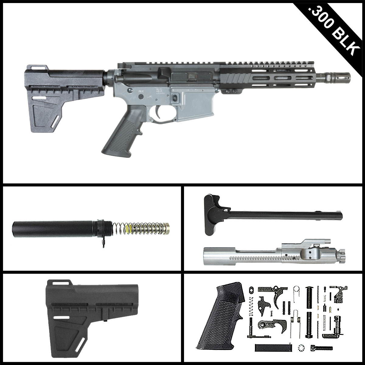 Davidson Defense Curse of Strahd w/KAK Brace 8.5-inch AR-15 .300 BLK Pistol Full Build Kit
