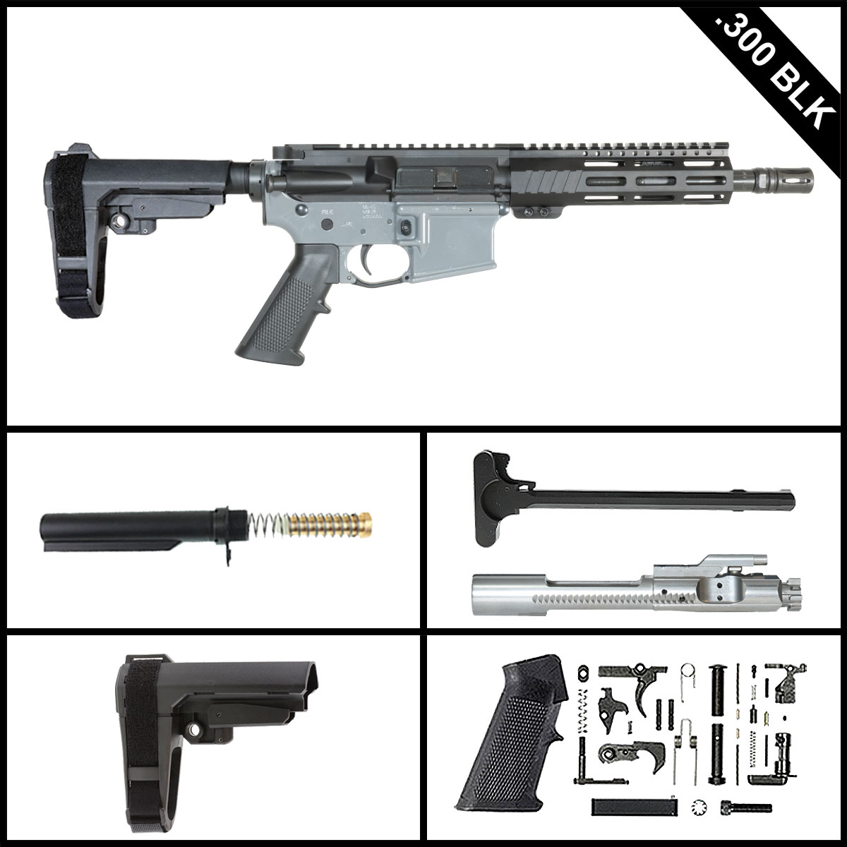 Davidson Defense Curse of Strahd w/SBA3 Brace 8.5-inch AR-15 .300 BLK Pistol Full Build Kit