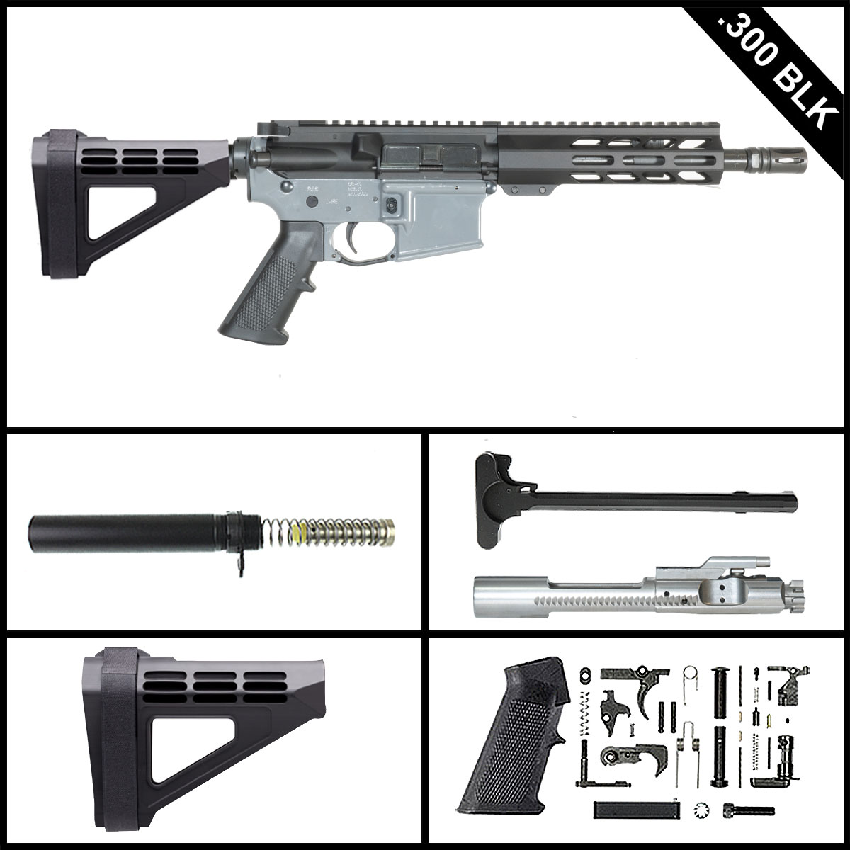 Davidson Defense Arkstone w/SBM4 Brace 8.5-inch AR-15 .300 BLK Pistol Full Build Kit