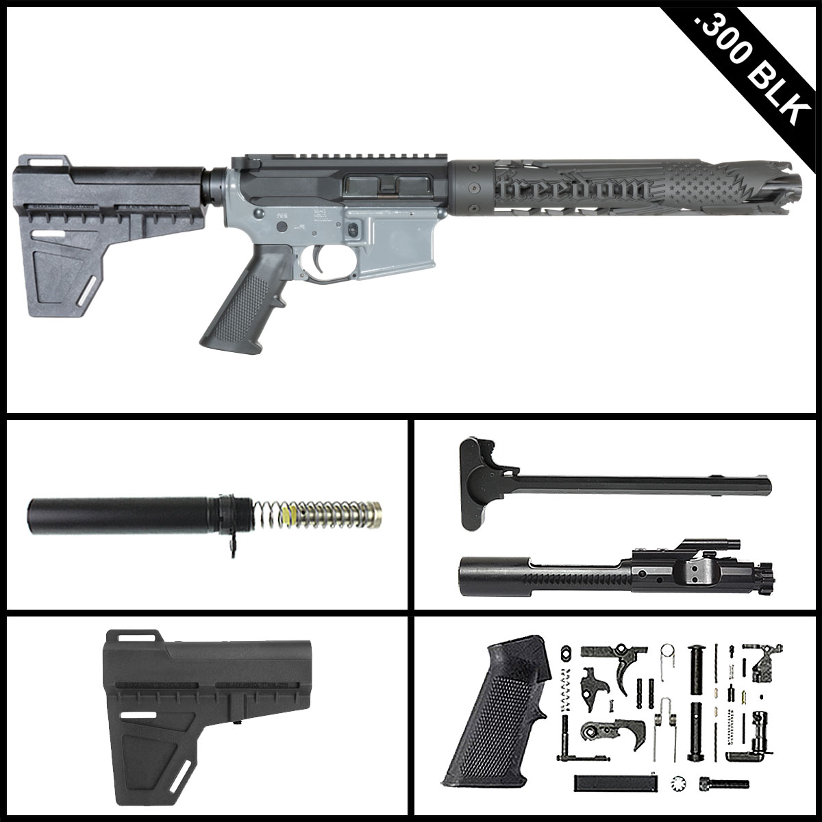 Davidson Defense A Unique .300 BLK w/KAK Brace 10.5-inch AR-15 .300 BLK Pistol Full Build Kit