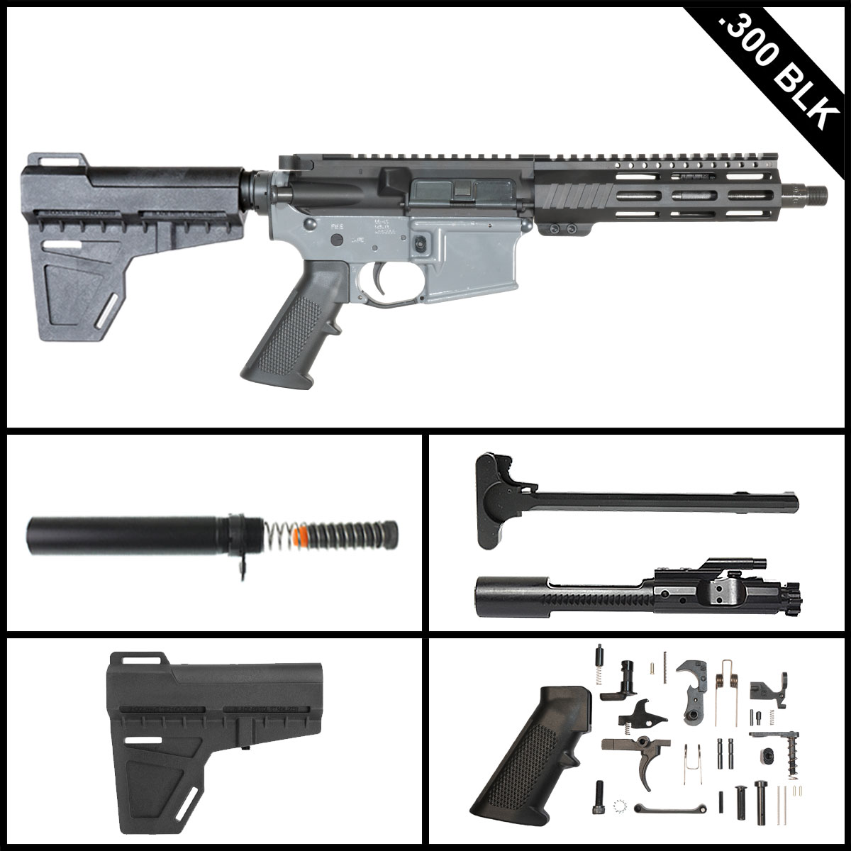 Davidson Defense Teleri w/KAK (Suppressor Ready) 8.5-inch AR-15 .300 BLK Pistol Full Build Kit