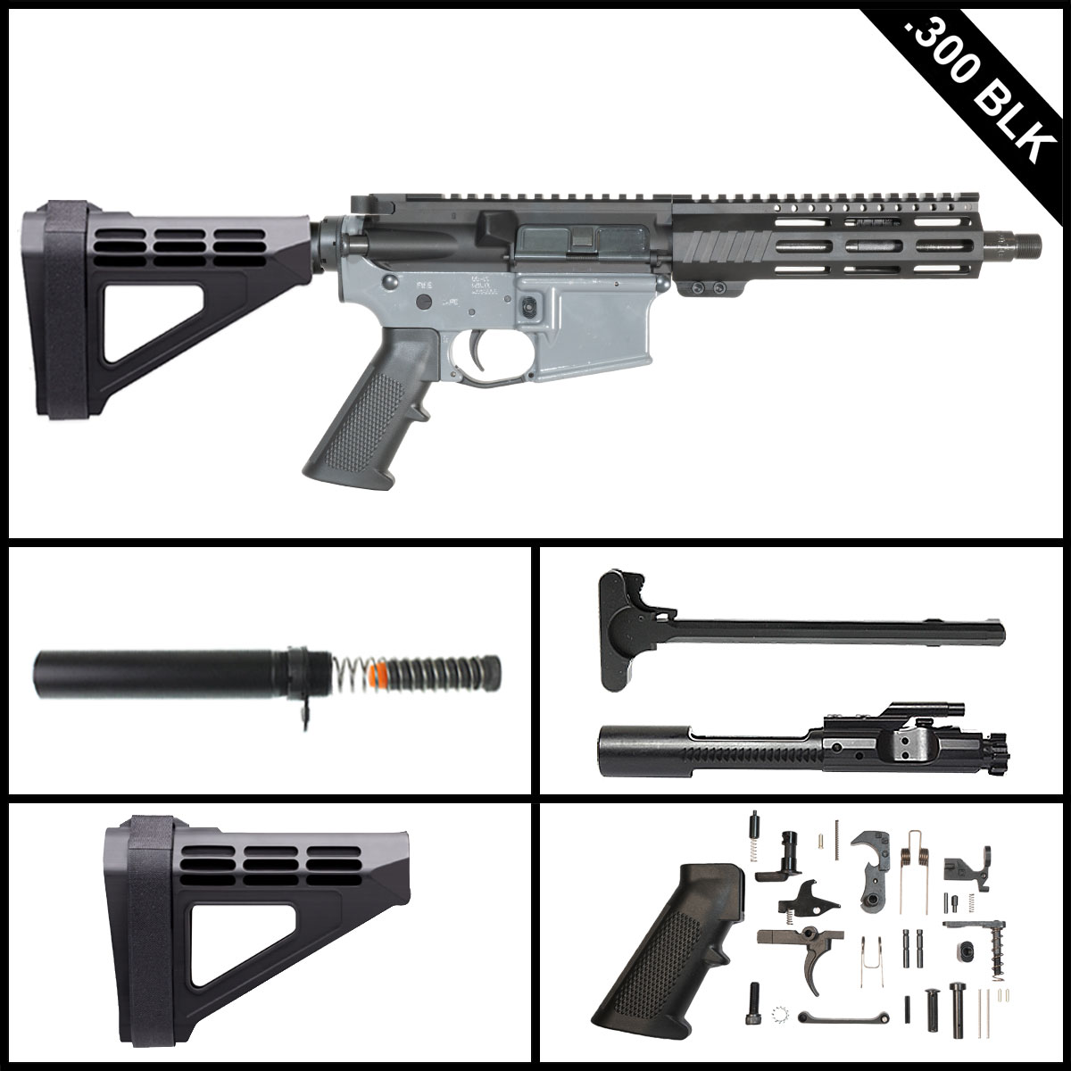 Davidson Defense Teleri w/SBM4 (Suppressor Ready) 8.5-inch AR-15 .300 BLK Pistol Full Build Kit