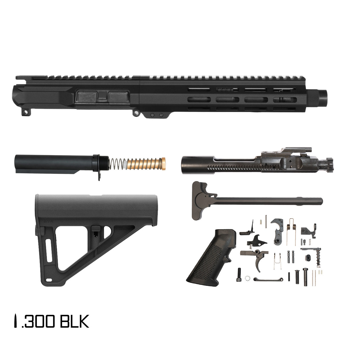 Davidson Defense Ronin w/Magpul BTR Brace 8.5-inch Pistol-Gas 1:9 .300 BLK AR-15 Freefloat M-Lok Handguard Pistol Full Build Kit