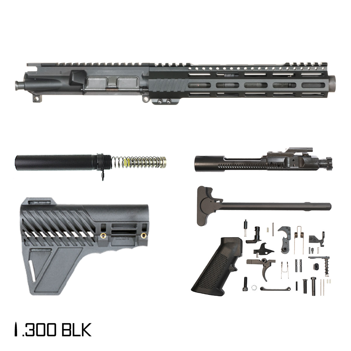Davidson Defense Aegis Lightweight w/Gauntlet Arms Brace 8.5-inch Pistol-Gas 1:9 .300 BLK AR-15 Freefloat M-Lok Handguard Pistol Full Build Kit