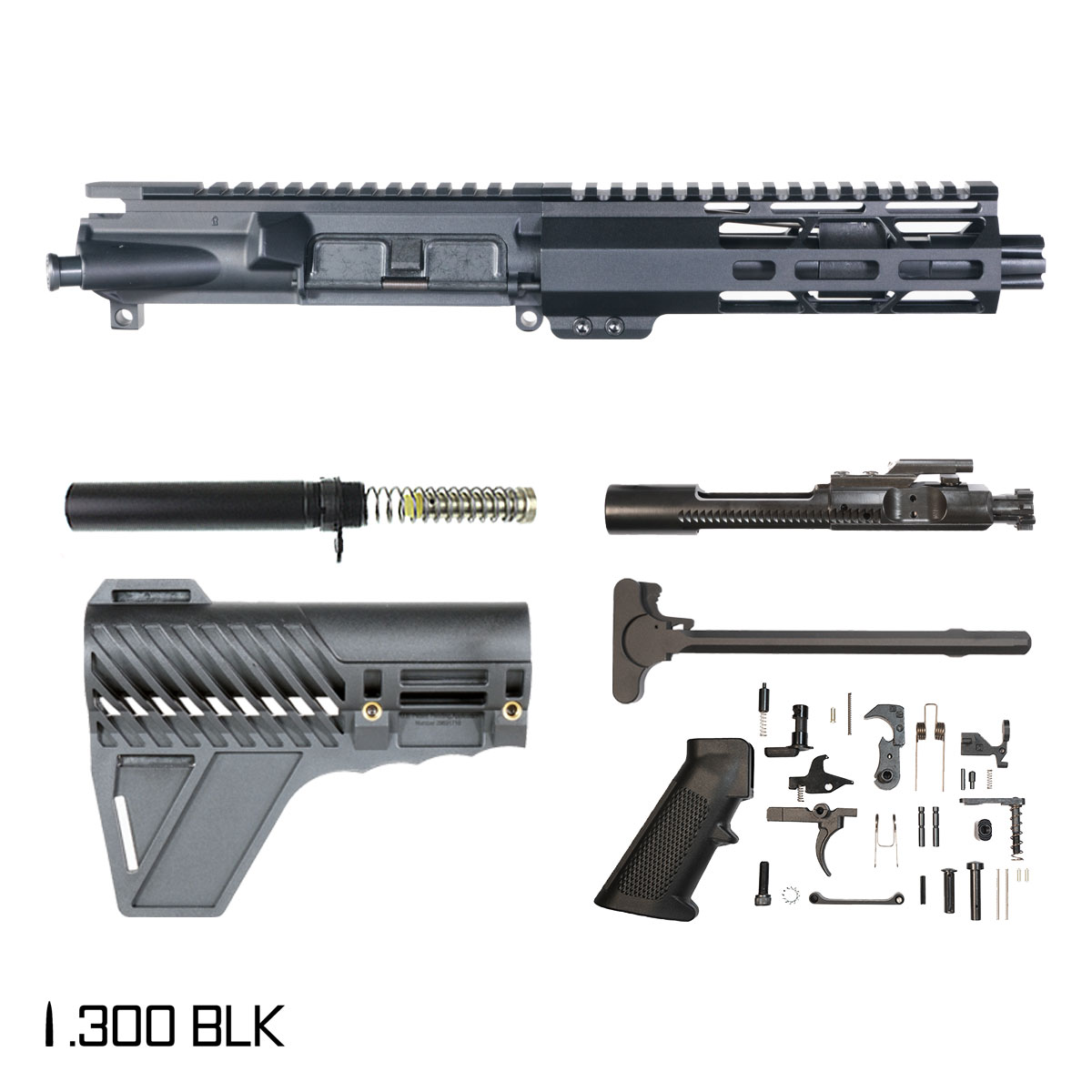 Davidson Defense Forsaken Void w/Gauntlet Arms Brace 6-inch Pistol-Gas 1:7 .300 BLK AR-15 Freefloat M-Lok Handguard Pistol Full Build Kit