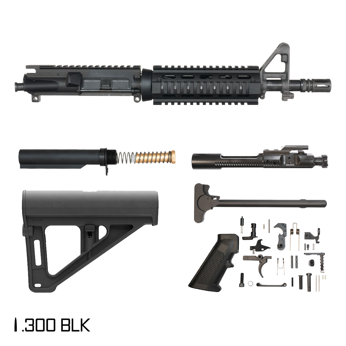 Davidson Defense Retro MK18 MOD 0 w/Magpul BTR Brace 10.5-inch Pistol-Gas 1:7 .300 BLK AR-15 FSB Carbine-Length Quad-Rail Handguard Pistol Full Build Kit