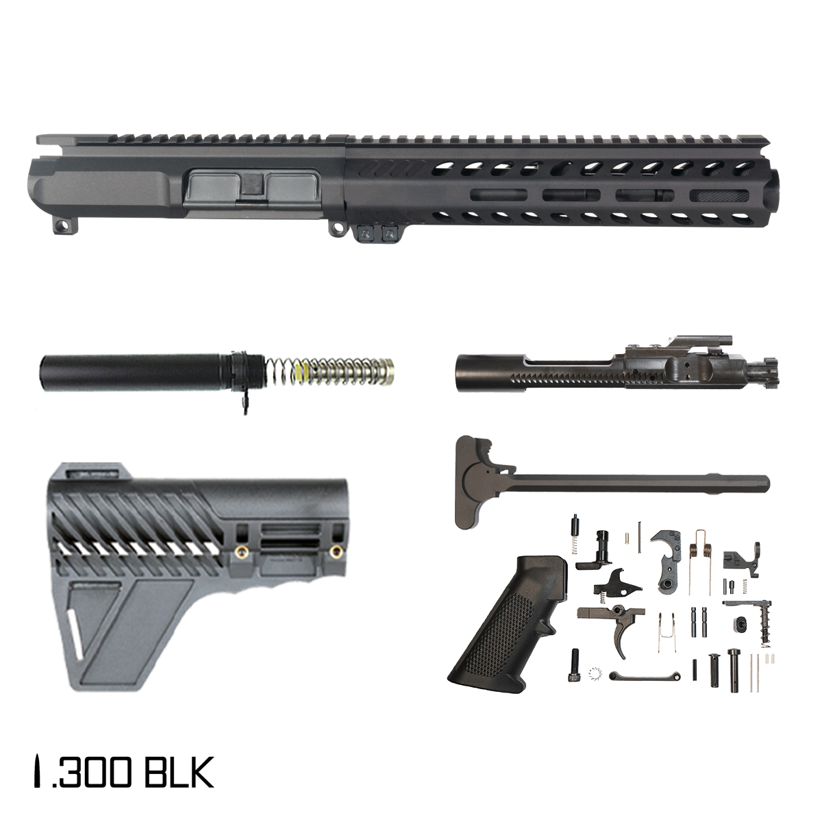 Davidson Defense Cutlass w/Gauntlet Arms Brace 7.5-inch Pistol-Gas 1:8 .300 BLK AR-15 Freefloat M-Lok Handguard Pistol Full Build Kit