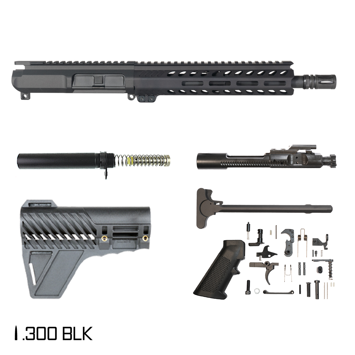 Davidson Defense Cutlass w/Gauntlet Arms Brace 10.5-inch Pistol-Gas 1:8 .300 BLK AR-15 Freefloat M-Lok Handguard Pistol Full Build Kit