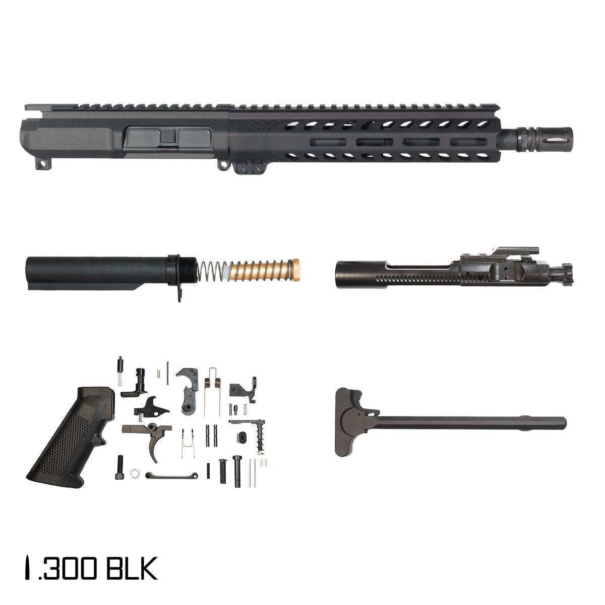 Davidson Defense Cutlass 10.5-inch Pistol-Gas 1:8 .300 BLK AR-15 Freefloat M-Lok Handguard Pistol Full Build Kit, SBR Ready